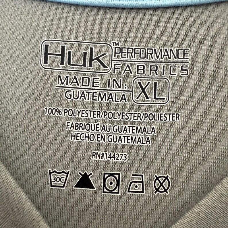 Huk Performance Fishing Shirt Long Sleeve Moisture Wicking Gray XL image 2
