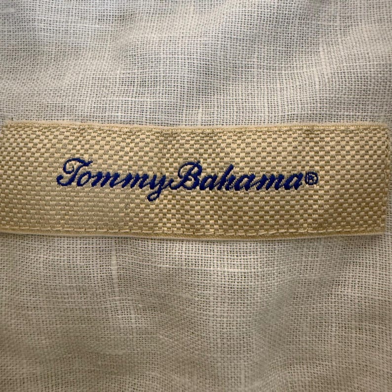 Tommy Bahama Mens Large Green 100% Linen Short Sleeve Button Up Shirt Casual image 2