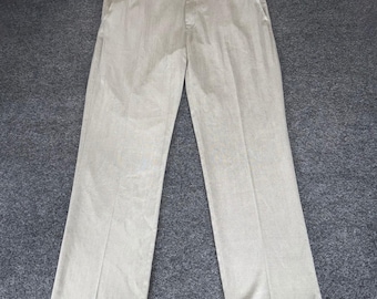 Tommy Bahama Dress Pants Mens 38x32 Beige Silk Blend Soft Casual Comfortable