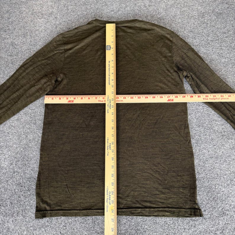 Bombas Mens Medium Merino Wool Tencel Blend Long Sleeve Shirt Olive Soft Casual image 3