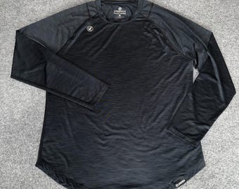 Legends Mens XL Long Sleeve Training Shirt Black Space Dye Performance Workout
