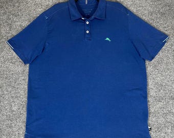Tommy Bahama IslandZone Polo Shirt Men Blue XL Golf Short Sleeve Stretch Casual