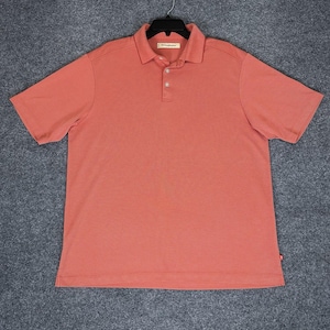 Tommy Bahama Polo Shirt Men Large Rust Orange Short Sleeve Modal Pullover Adult image 1