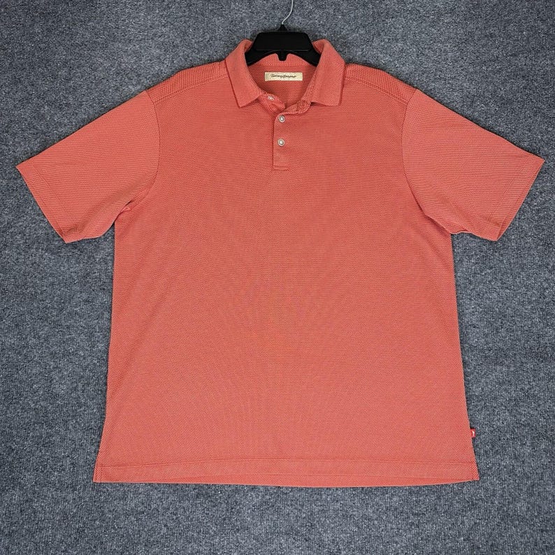 Tommy Bahama Polo Shirt Men Large Rust Orange Short Sleeve Modal Pullover Adult image 1