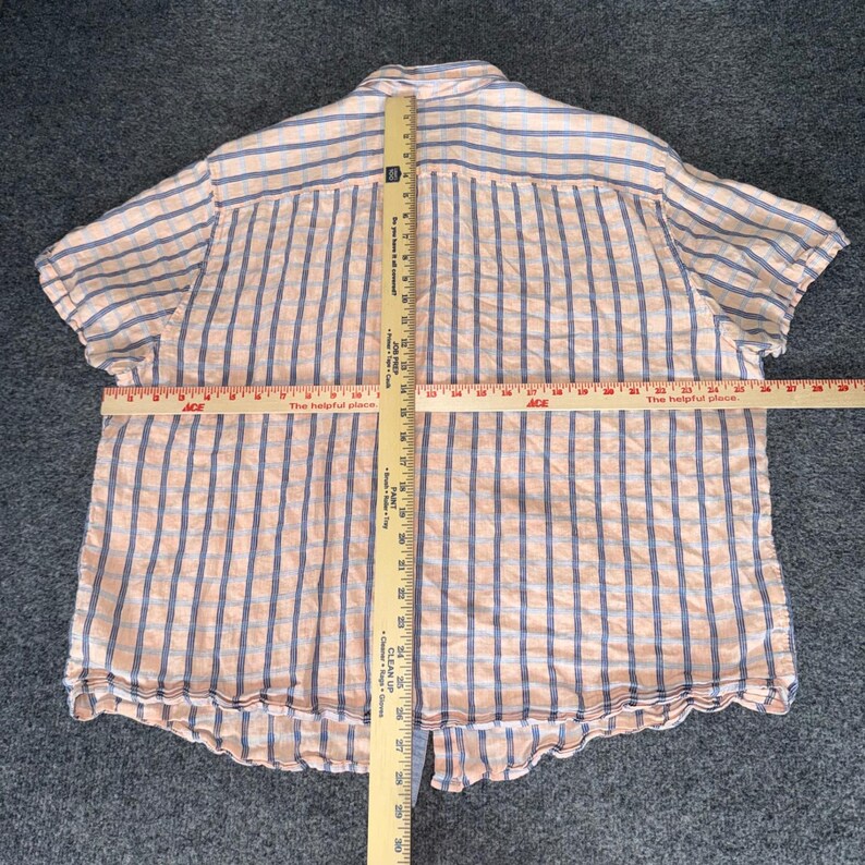 Tommy Bahama Mens XXL Island Modern Fit Linen Blend Plaid Short Sleeve Shirt Bild 4