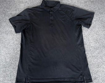 Arc'teryx Captive Polo Mens L Black Short Sleeve Tech Shirt Outdoor Performance