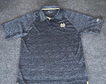 Notre Dame Fighting Irish Polo Shirt Athletic Fit Short Sleeve Mens Medium