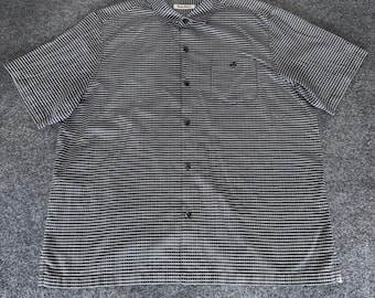 Tommy Bahama Shirt Mens 2XL Gray Silk Cotton Short Sleeve Button Up