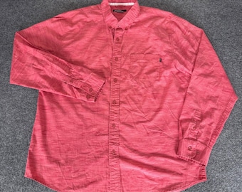 Nike SB Mens XL Red Wood Grain Swirl Button Down Long Sleeve Skate Shirt Casual