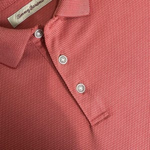 Tommy Bahama Polo Shirt Men Large Rust Orange Short Sleeve Modal Pullover Adult image 3
