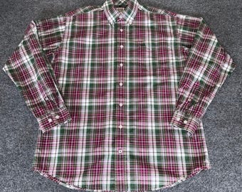 Cinch Western Plaid Shirt Mens Small Long Sleeve Button Down Cowboy Rodeo