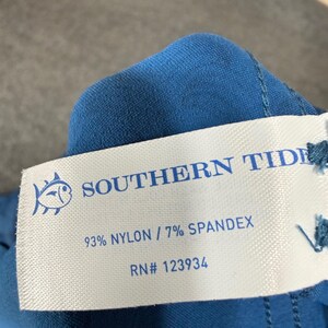 Southern Tide Mens Blue Geometric Wave Short Sleeve Button Down Shirt Large image 3