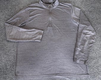 TravisMathew Mens XL Gray 1/4 Zip Pullover Golf Sweatshirt Performance Casual