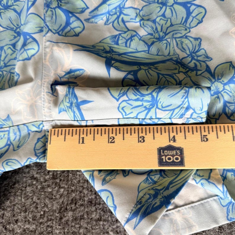 HUK Shorts Men Medium 30x5 Blue Floral Swim Trunks Fishing Quick Dry Performance imagem 6