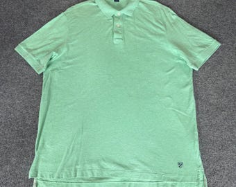 Cremieux Classics Mens L Green Polo Shirt Short Sleeve Cotton Casual Golf Preppy