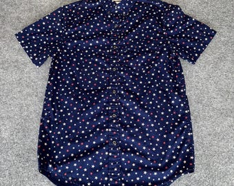 Camisa Ralph Lauren de Denim & Supply para hombre con estampado de estrellas pequeñas, manga corta y botones