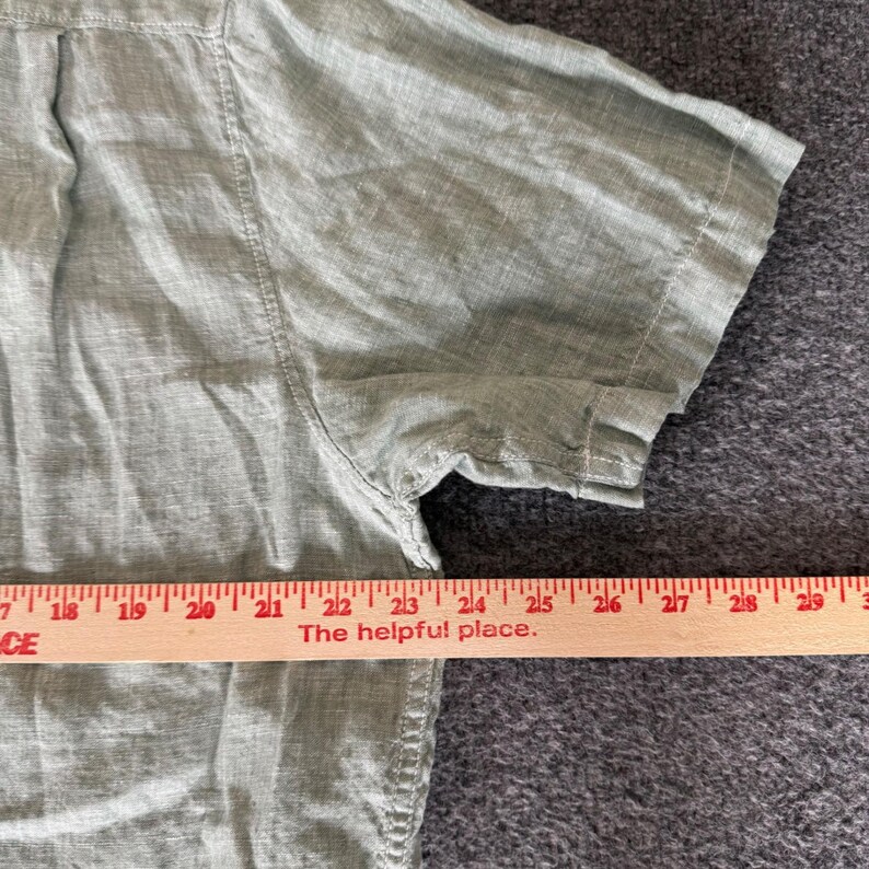 Tommy Bahama Mens Large Green 100% Linen Short Sleeve Button Up Shirt Casual image 6