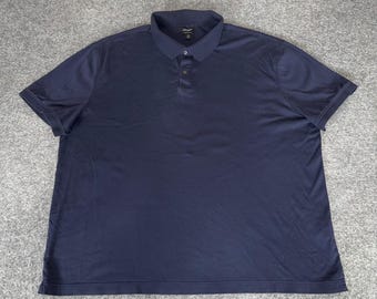 Banana Republic Luxe Touch Polo Shirt Mens XL Navy Blue Cotton Short Sleeve