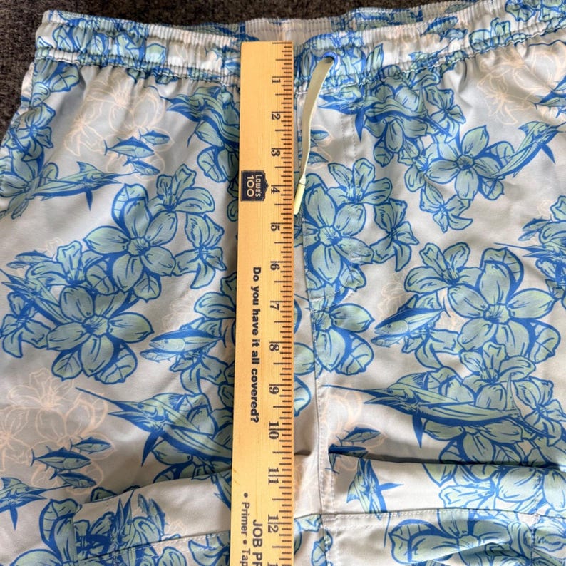 HUK Shorts Men Medium 30x5 Blue Floral Swim Trunks Fishing Quick Dry Performance imagem 5