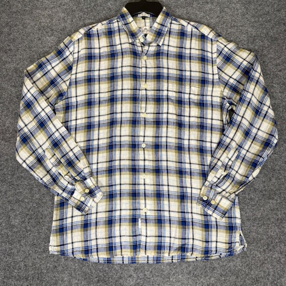 peter millar long sleeve dress shirts Peter Millar 100% Cotton Mens XL Button Down Long Sleeve Shirt Blue Casual  Work