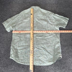 Tommy Bahama Mens Large Green 100% Linen Short Sleeve Button Up Shirt Casual image 5