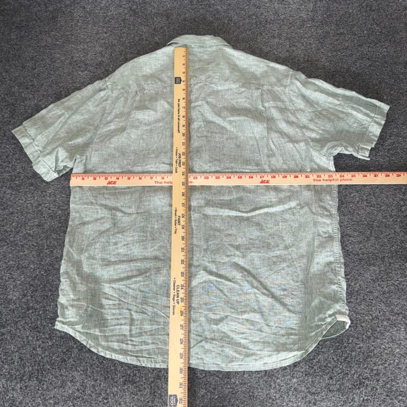 Tommy Bahama Mens Large Green 100% Linen Short Sleeve Button Up Shirt Casual image 5