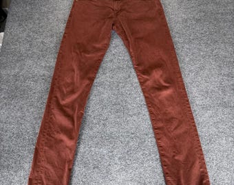 AG Adriano Goldschmied Dylan Slim Skinny Pants Mens 31x34 Clay Brick Red Casual