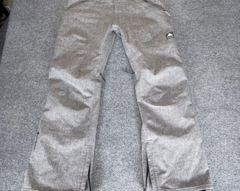 Burton Snowboard Pants Mens Medium 36x32 Gray Heather Waterproof Ski Snow Winter