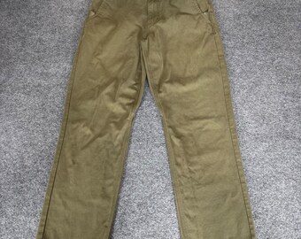 Vans Chino Pants Mens 32x29 Olive Green Skate Casual Straight Leg Cotton Stretch