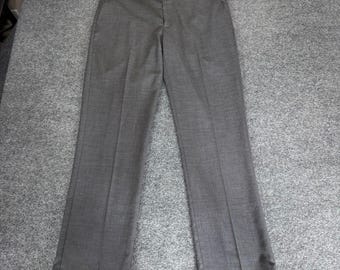 Roundtree & Yorke TravelSmart Mens 34x32 Gray Dress Pants Classic Fit Flat Front