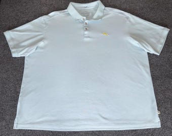Tommy Bahama Polo Shirt Mens 2XL Blue Pima Cotton Relaxed Fit Short Sleeve Golf