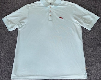Tommy Bahama Polo Shirt Mens Medium Blue Supima Cotton Short Sleeve Casual Top