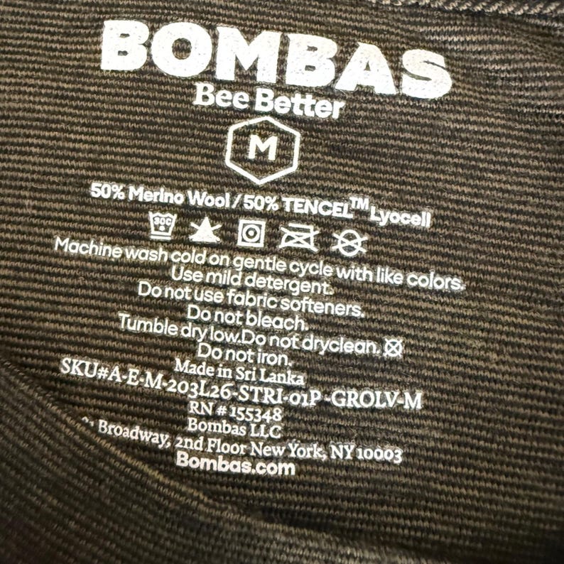 Bombas Mens Medium Merino Wool Tencel Blend Long Sleeve Shirt Olive Soft Casual image 2
