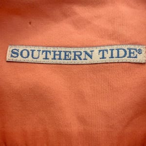 Southern Tide Mens Large Coral Pink Long Sleeve Button Down Shirt Cotton Casual bild 2
