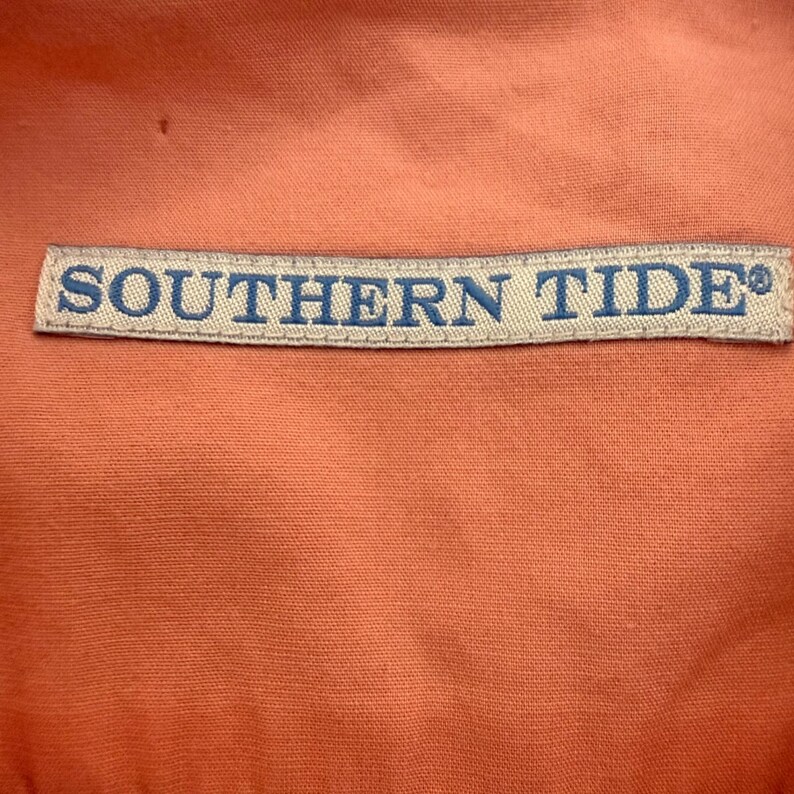 Southern Tide Mens Large Coral Pink Long Sleeve Button Down Shirt Cotton Casual bild 2