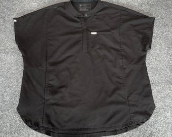 FIGS Montex Scrub Top Womens XXL Black Medical Healthcare Stretch Short Sleeve