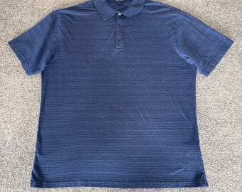 Peter Millar Crown Crafted Mens Large Blue Polo Shirt Short Sleeve Golf Casual