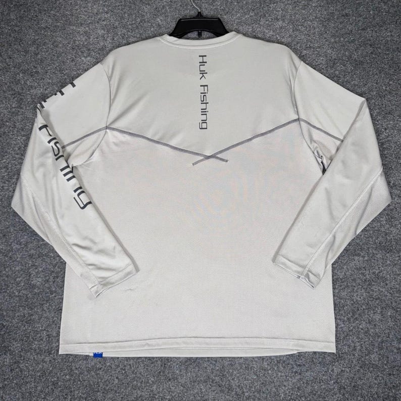 Huk Performance Fishing Shirt Long Sleeve Moisture Wicking Gray XL image 5