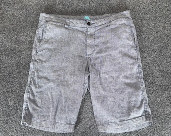 Tommy Bahama Mens Shorts 35 Blue Linen Blend Casual Summer Flat Front Beach