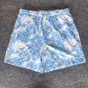 HUK Shorts Men Medium 30x5 Blue Floral Swim Trunks Fishing Quick Dry Performance imagem 1