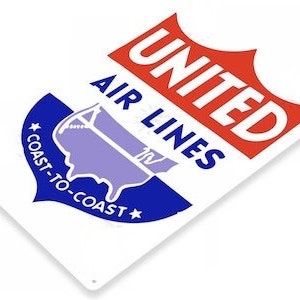 United Airlines 11x8 inch Garage Metal Poster Ad Advertisement  aviation airplane test aircraft  plane flying pilot wings