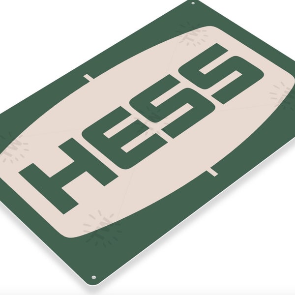 Hess 11x8 Tin Sign Reproduction Independent Energy Corporation Energy Crude Oil Natural Gas