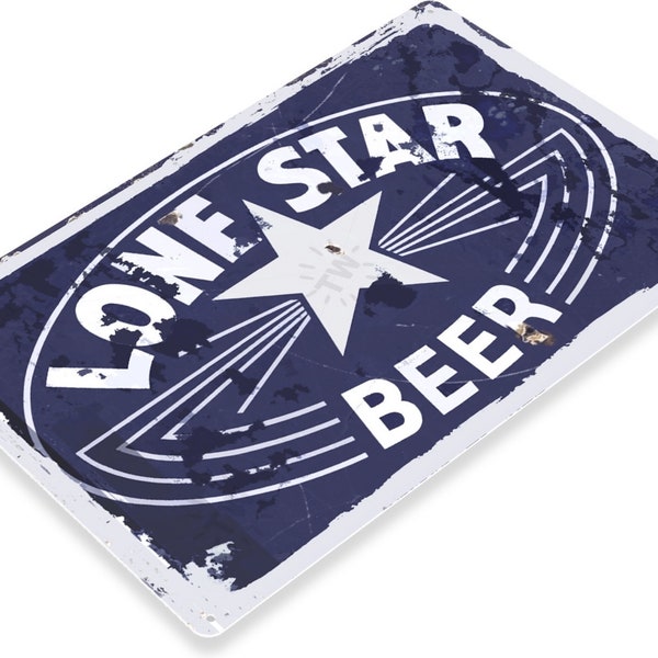 Lone Star Beer tin sign 11x8 inch metal sign Texas San Antonio Adolphus Busch The National Beer of Texas