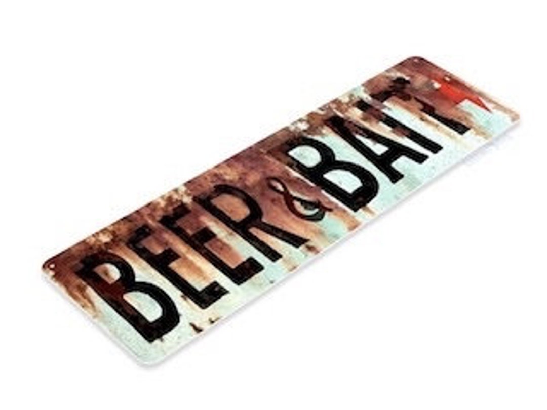 Beer Bait Tin Sign 11x4 Inch Retro Bait Shop Store Metal Sign Etsy