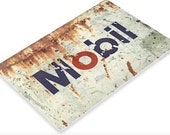 Mobiloil 11x8 inch Tin Sign Gas and oil Pegasus Socony Vacuum Gargoyle Petroleum Mechanic Garage Man Cave Mobil Rusty Rustic Can Gallon