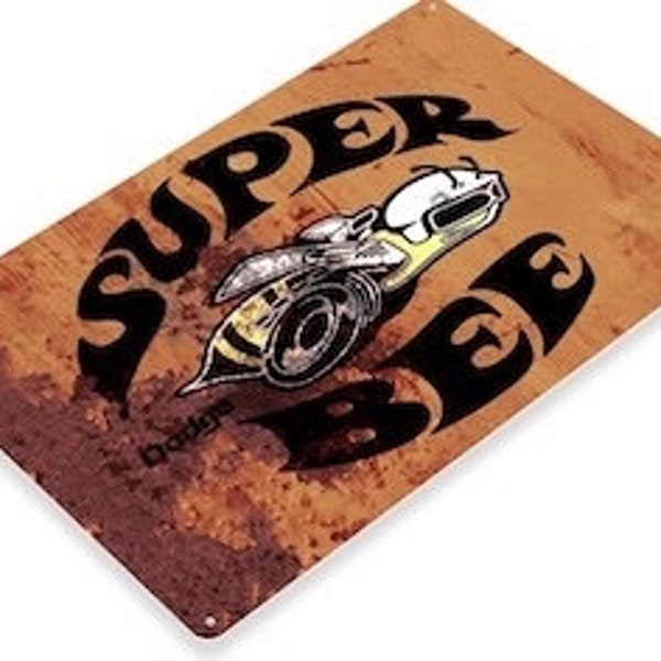 Super Bee 11x8 inch Tin Sign Vintage Retro Classic Metal Reproduction Sign Automobile car show sema Mopar Coronet Hemi Cuda Charger