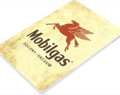 Mobilgas 11x8 inch Tin Sign Gas and oil Pegasus Socony Vacuum Gargoyle Petroleum Mechanic Garage Man Cave Mobil Rusty Rustic Can Gallon