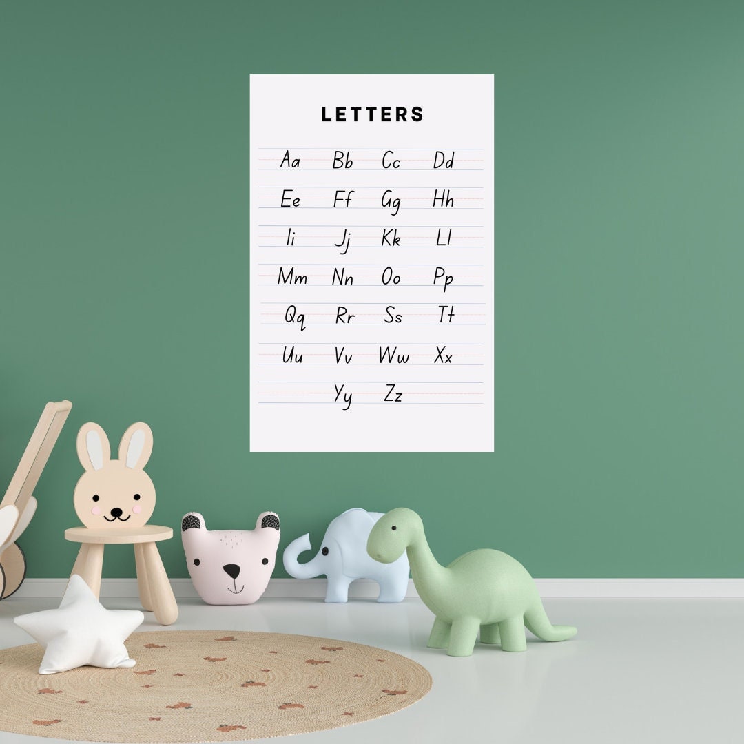 Alphabet Educational Wall Poster digital Download Teaching Tool