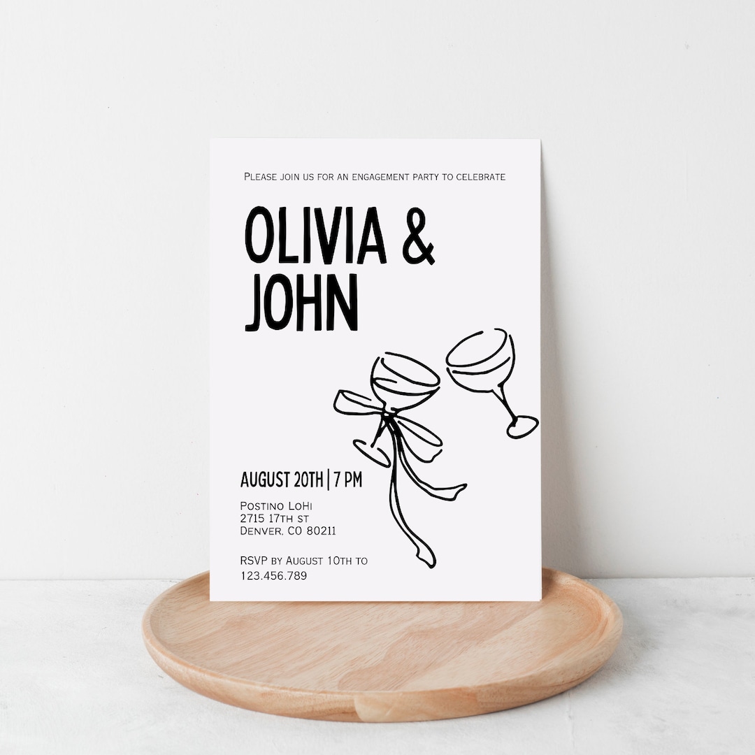 Cheers Engagement Party Invitation Template digital Download Engagement