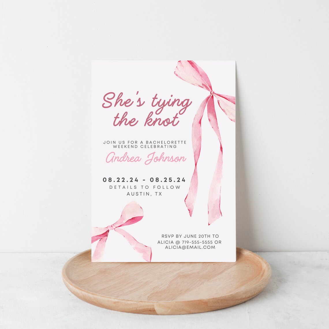 Tying the Knot Bachelorette Party Weekend Invitation & Itinerary DIY ...